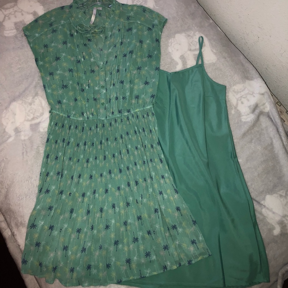 Lauren Conrad Green Palm Tree Dress Size 6